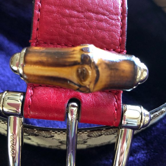 AUTHENTIC Gucci Original Canvas Leather Belt: Size M/L - Picture 3 of 11